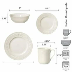 Buy ✨ Mikasa® Italian Countryside® 16 Piece Dinnerware Set, Service for 4 😀 -Mikasa Sales 2023 italian countryside 16 piece dinnerware set service for 4 5185369 4