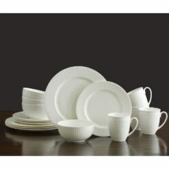 Best Pirce 🛒 Mikasa® Italian Countryside White Bone China Dinnerware Set 🔔 -Mikasa Sales 2023 italian countryside bone dinnerware set K85170154 4