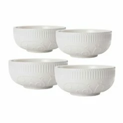 Brand new 🧨 Mikasa® Italian Countryside® Set of 4 Coupe Scroll Soup Cereal Bowls 🎁