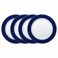 Deals ❤️ Mikasa® Jet Set Blue Set of 4 Accent Dinner Plates 😀