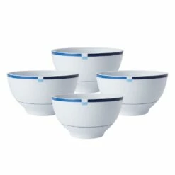Hot Sale 💯 Mikasa® Jet Set Blue Set of 4 Soup Cereal Bowls ❤️