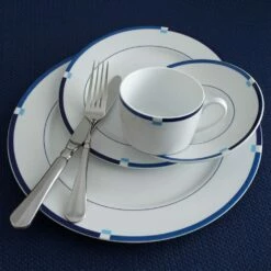 Flash Sale 🤩 Mikasa® Jet Set Blue Set of 4 Tea Cups and Saucers 👏 -Mikasa Sales 2023 jet set blue set of 4 tea cups and saucers K85132194 2