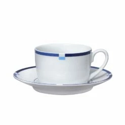 Flash Sale 🤩 Mikasa® Jet Set Blue Set of 4 Tea Cups and Saucers 👏 -Mikasa Sales 2023 jet set blue set of 4 tea cups and saucers K85132194 3