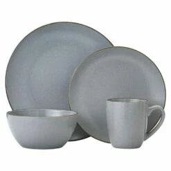 New 🥰 Gourmet Basics® Juliana Gray 16 Piece Dinnerware Set ✔️