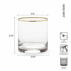 Best Sale 🎁 Mikasa® Julie Gold Set of 4 Double Old Fashioned Whiskey Glasses ✔️ -Mikasa Sales 2023 julie gold set of 4 double old fashioned whiskey glasses 5289860 4