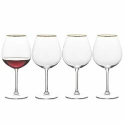 Best deal 🌟 Mikasa® Julie Gold Set of 4 Red Wine Glasses 🛒