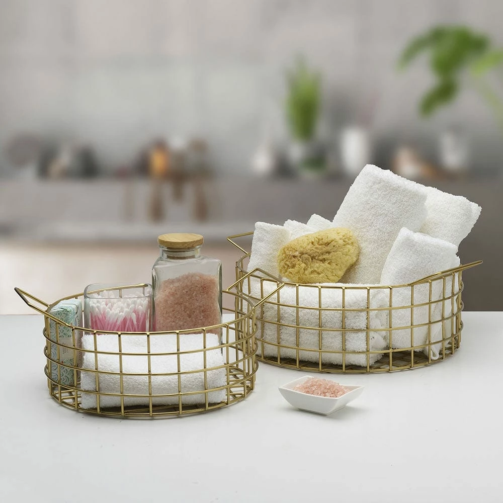 Top 10 ✨ Gourmet Basics® Kendall Set Of 2 Gold Centerpiece Baskets 😍 5 Top 10 ✨ Gourmet Basics® Kendall Set Of 2 Gold Centerpiece Baskets 😍 - Image 3