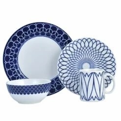 Discount 🔥 Mikasa® Lavina Cobalt 16 Piece Dinnerware Set, Service for 4 🛒