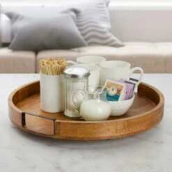 Hot Sale 😍 Gourmet Basics® Lazy Susan Mango Wood Serve Tray, 18 Inch ✨ -Mikasa Sales 2023 lazy susan mango wood serve tray 18 inch 5261664 3