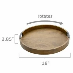 Hot Sale 😍 Gourmet Basics® Lazy Susan Mango Wood Serve Tray, 18 Inch ✨ -Mikasa Sales 2023 lazy susan mango wood serve tray 18 inch 5261664 4