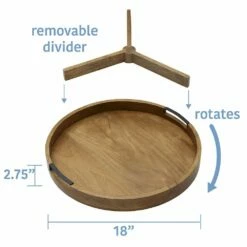 Wholesale ⌛ Gourmet Basics® Lazy Susan Mango Wood Serve Tray with Removable Dividers, 18 Inch 🛒 -Mikasa Sales 2023 lazy susan mango wood serve tray with dividers 18 inch 5276723 6