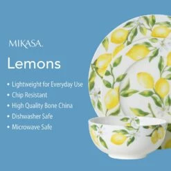 Buy 🧨 Mikasa® Lemons 16 Piece Dinnerware Set, Service for 4 🛒 -Mikasa Sales 2023 lemons 16 piece dinnerware set service for 4 5266096 8