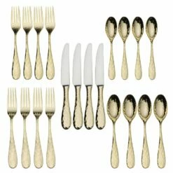 Best deal 🛒 Mikasa® Lilah Gold Plated 20 Piece Flatware Set, Service for 4 🎁 -Mikasa Sales 2023 lilah gold plated 20 piece flatware set service for 4 5216524 5