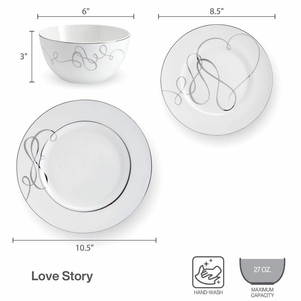 Best Pirce ✔️ Mikasa® Love Story 24 Piece Dinnerware Set, Service for 8 😉 6 Best Pirce ✔️ Mikasa® Love Story 24 Piece Dinnerware Set, Service for 8 😉 - Image 4