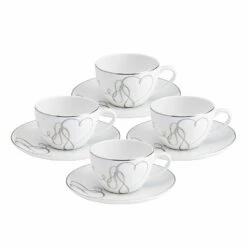 Best Pirce 💯 Mikasa® Love Story Set of 4 Teacups and Saucers ✨