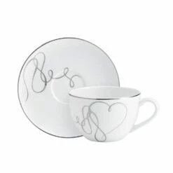 Best Pirce 💯 Mikasa® Love Story Set of 4 Teacups and Saucers ✨ -Mikasa Sales 2023 love story set of 4 cups and saucers 5293353 5