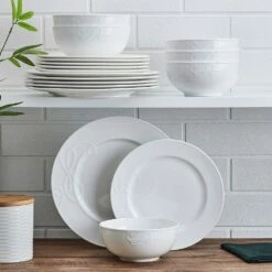 Buy 🧨 Mikasa® Love Story White 18 Piece Dinnerware Set, Service for 6 🔔 -Mikasa Sales 2023 love story white 18 piece dinnerware set service for 6 5297266 3