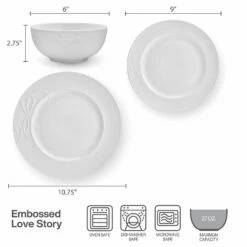 Buy 🧨 Mikasa® Love Story White 18 Piece Dinnerware Set, Service for 6 🔔 -Mikasa Sales 2023 love story white 18 piece dinnerware set service for 6 5297266 5
