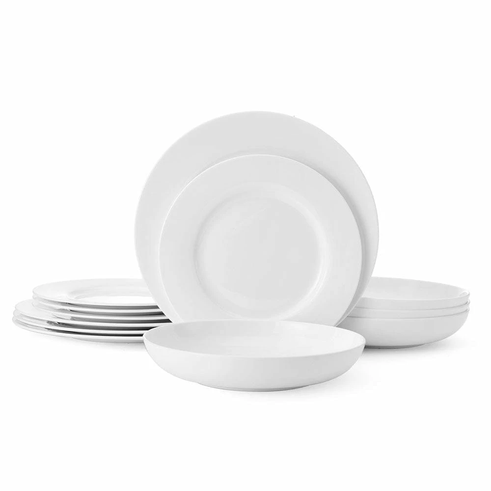 Budget 👍 Mikasa® Lucerne White 12 Piece Dinnerware Set, Service for 4 🤩 3 Budget 👍 Mikasa® Lucerne White 12 Piece Dinnerware Set, Service for 4 🤩