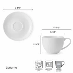 Best Sale ⭐ Mikasa® Lucerne White Tea Cup and Saucer ✨ -Mikasa Sales 2023 lucerne white tea cup and saucer 5292752 5
