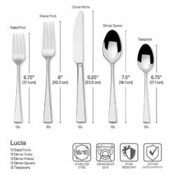 Best Pirce ✨ Mikasa® Lucia 65 Piece Flatware Set, Service for 12 ✔️ -Mikasa Sales 2023 lucia 65 piece flatware set service for 12 5098721 8