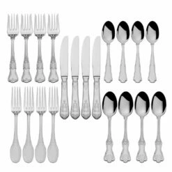 Best Sale ⭐ Wallace® Luxe 20 Piece Flatware Set, Service for 4 🎉 -Mikasa Sales 2023 luxe 20 piece flatware set service for 4 5084512 3