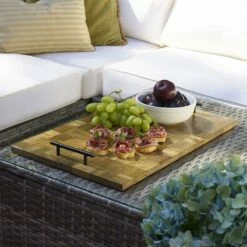 New 🛒 Gourmet Basics® Mango Wood Checkered Serve Tray, 21 Inch ⭐ -Mikasa Sales 2023 mango wood checkered serve tray 21 inch 5274633 2