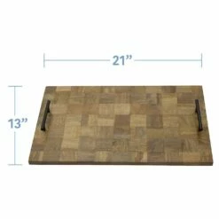 New 🛒 Gourmet Basics® Mango Wood Checkered Serve Tray, 21 Inch ⭐ -Mikasa Sales 2023 mango wood checkered serve tray 21 inch 5274633 6
