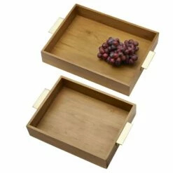 Best deal 🎁 Gourmet Basics® Medina Set of 2 Wood Trays 😉