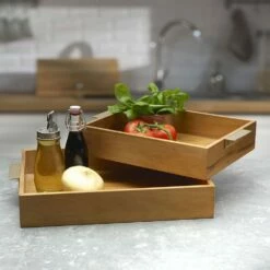 Best deal 🎁 Gourmet Basics® Medina Set of 2 Wood Trays 😉 -Mikasa Sales 2023 medina set of 2 indian elm wood trays 5286831 3