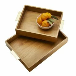 Best deal 🎁 Gourmet Basics® Medina Set of 2 Wood Trays 😉 -Mikasa Sales 2023 medina set of 2 indian elm wood trays 5286831 4