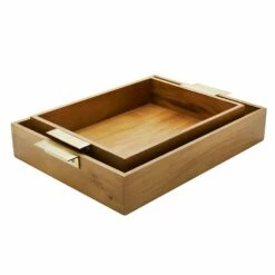 Best deal 🎁 Gourmet Basics® Medina Set of 2 Wood Trays 😉 -Mikasa Sales 2023 medina set of 2 indian elm wood trays 5286831 6
