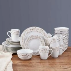 Hot Sale 👏 Mikasa® Metallic Floral Gold 32 Piece Dinnerware Set, Service for 8 🎉 -Mikasa Sales 2023 metallic floral gold 32 piece dinnerware set service for 8 5289084 2