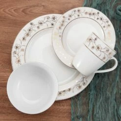 Hot Sale 👏 Mikasa® Metallic Floral Gold 32 Piece Dinnerware Set, Service for 8 🎉 -Mikasa Sales 2023 metallic floral gold 32 piece dinnerware set service for 8 5289084 3