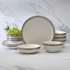 Best Sale ❤️ Mikasa® Miller White 12 Piece Dinnerware Set, Service for 4 🛒 -Mikasa Sales 2023 miller white 12 piece dinnerware set service for 4 5294096 3