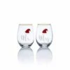 Promo 🛒 Celebrations by Mikasa® Stemless Gifts Mr And Mrs Santa Hat Stemless Wine Set of 2 💯