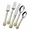 Coupon 👏 Wallace® Napoleon Bee Gold Accent 45 Piece Flatware Set, Service for 8 🎁