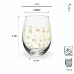 Buy ⌛ Mikasa® Party Set of 4 Stemless Wine Glasses 🛒 -Mikasa Sales 2023 party set of 4 stemless wine glasses 5294201 4