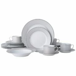 Brand new 👏 Mikasa® Percy Grey 20 Piece Dinnerware Set, Service for 4 💯