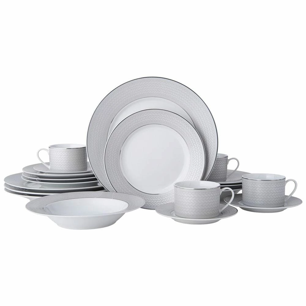 Brand new 👏 Mikasa® Percy Grey 20 Piece Dinnerware Set, Service for 4 💯 3 Brand new 👏 Mikasa® Percy Grey 20 Piece Dinnerware Set, Service for 4 💯
