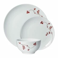 Best Sale 🎁 Gourmet Basics® Red Berries 12 Piece Dinnerware Set, Service for 4 ❤️
