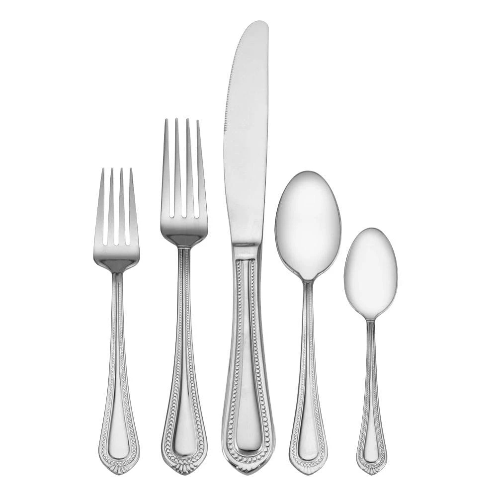 New 🛒 Mikasa® Regent Bead 65 Piece Flatware Set, Service for 12 💯 3 New 🛒 Mikasa® Regent Bead 65 Piece Flatware Set, Service for 12 💯