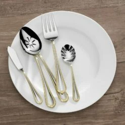 Wholesale 👏 Mikasa® Regent Bead Gold 65 Piece Flatware Set, Service for 12 🎉 -Mikasa Sales 2023 regent bead gold 65 piece flatware set service for 12 5119760 4