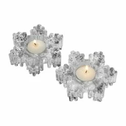 Flash Sale ✔️ Celebrations by Mikasa® Rejoice Set of 2 Snowflake Tealight Holders ✔️