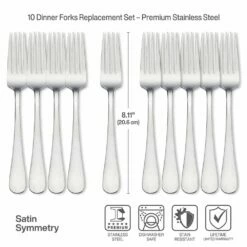 Hot Sale 🧨 Gourmet Basics® Satin Symmetry Set of 10 Dinner Forks 👏 -Mikasa Sales 2023 satin symmetry set of 10 dinner forks 5199211 4