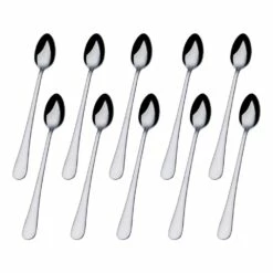 Outlet 🛒 Gourmet Basics® Satin Symmetry Set Of 10 Iced Beverage Spoons 🔔