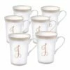 Cheap 🤩 Mikasa® Set of 6 Monogram J Gold Mugs 🧨