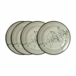 New 😀 Gourmet Basics® Song Bird Set of 4 Salad Plates 👍