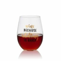 Cheap ✔️ Mikasa® Double Wall Mug and Stemless Wine Glass Set of 2, Caffeine Wine Sentiment 👏 -Mikasa Sales 2023 stemless set of 2 caffeine wine glass and glass mug 5281857 4