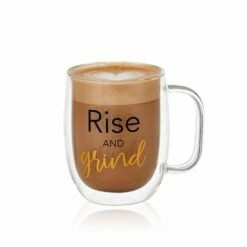 Coupon 🌟 Mikasa® Double Wall Mug and Stemless Wine Glass Set of 2, Rise and Unwind Sentiments 🌟 -Mikasa Sales 2023 stemless set of 2 unwind wine glass and glass mug 5281850 3